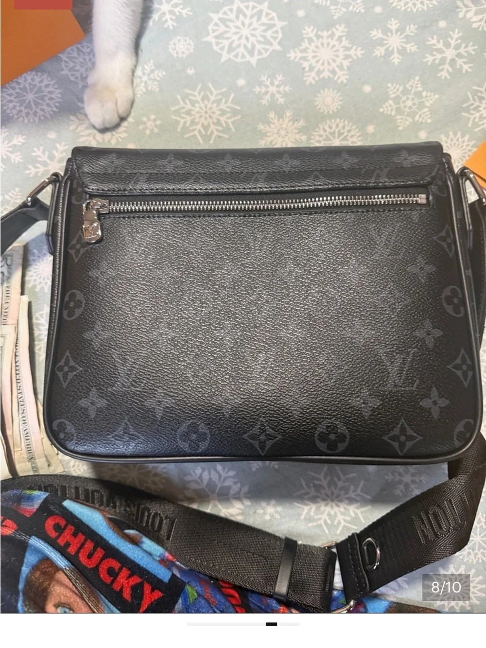 Louis Vuitton Black Monogram Crossbody Messenger Bag